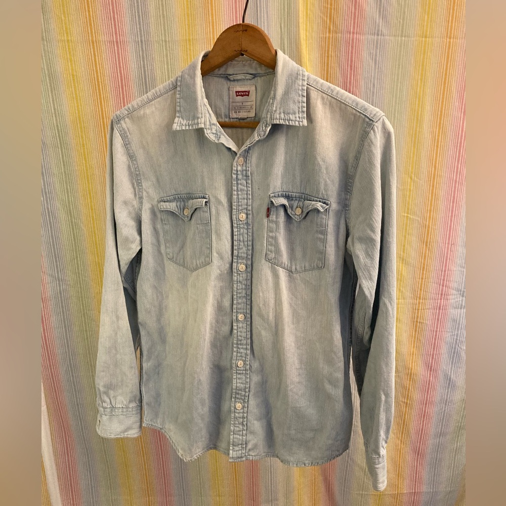 Levi's Light Blue Denim Button-up Long Sleeve Shirt, size S